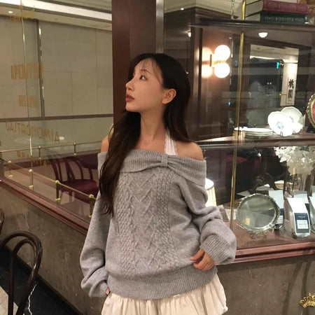 Loose Knit Layered Frill Mini Skirt