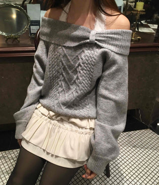 Loose Knit Layered Frill Mini Skirt