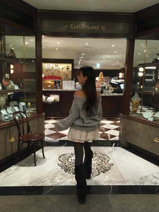 Loose Knit Layered Frill Mini Skirt