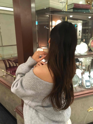 Romantic Collar Collab Off-Shoulder Cable Knit