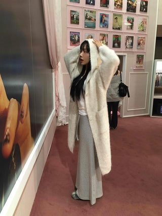 Campus Mood Knit Hoodie Maxi Cardigan