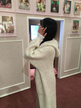 Campus Mood Knit Hoodie Maxi Cardigan