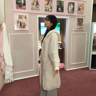 Campus Mood Knit Hoodie Maxi Cardigan