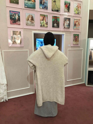 Campus Mood Knit Hoodie Maxi Cardigan