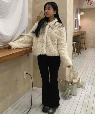 High-waisted Bootcut Wide-Elastic Denim Pants