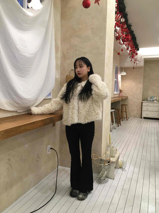 High-waisted Bootcut Wide-Elastic Denim Pants