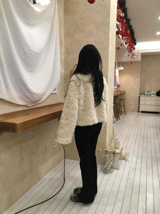 High-waisted Bootcut Wide-Elastic Denim Pants