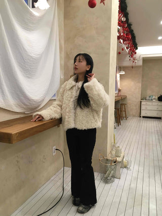High-waisted Bootcut Wide-Elastic Denim Pants