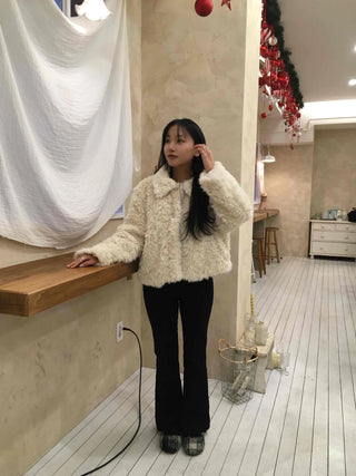 High-waisted Bootcut Wide-Elastic Denim Pants