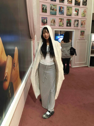 Striped Elastic Slim Fit Maxi Skirt