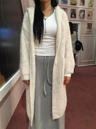 Striped Elastic Slim Fit Maxi Skirt