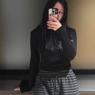 Twin Pocket Contrast Elastic Banded Kangaroo Hoodie