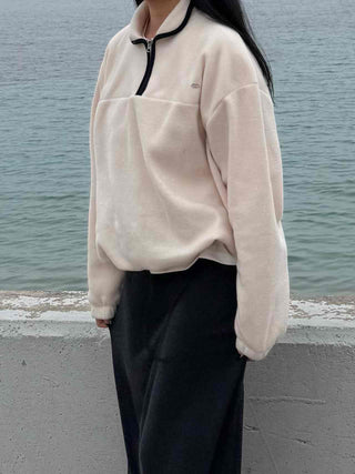Hooded Drawstring Balloon Sleeve Loose Fit Sweatshirt