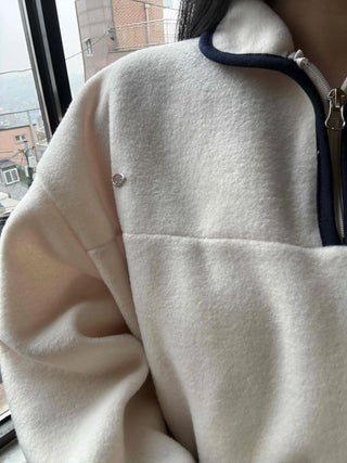 Hooded Drawstring Balloon Sleeve Loose Fit Sweatshirt