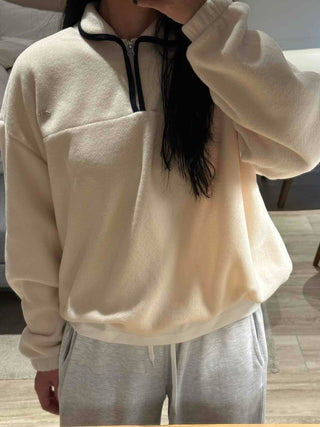 Hooded Drawstring Balloon Sleeve Loose Fit Sweatshirt