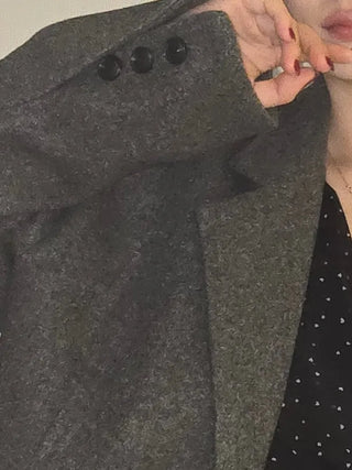 Herringbone Two-Button Semi-Wide Blazer Jacket