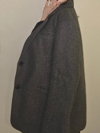 Herringbone Two-Button Semi-Wide Blazer Jacket