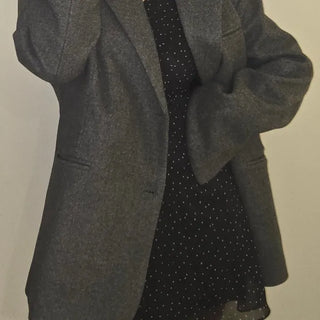 Herringbone Two-Button Semi-Wide Blazer Jacket