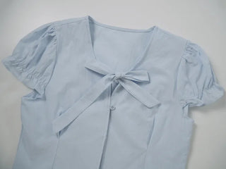 Kuri Petit Puff Ribbon Blouse