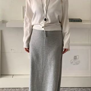 Minimal Collarless Slim Fit Cropped Cardigan