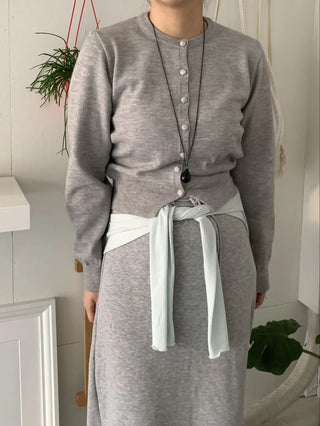 Daily Round Neck Slim Fit Knit Cardigan