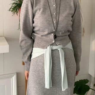 Daily Round Neck Slim Fit Knit Cardigan