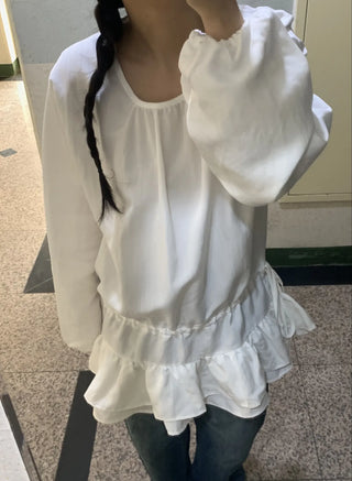 Puff Sleeve Frill Elastic Shirred Mini Dress