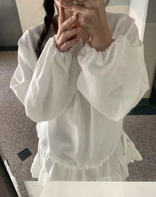 Puff Sleeve Frill Elastic Shirred Mini Dress