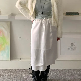 Wrap Slit Midi Skirt