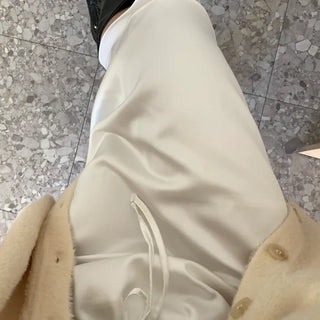 Wrap Slit Midi Skirt