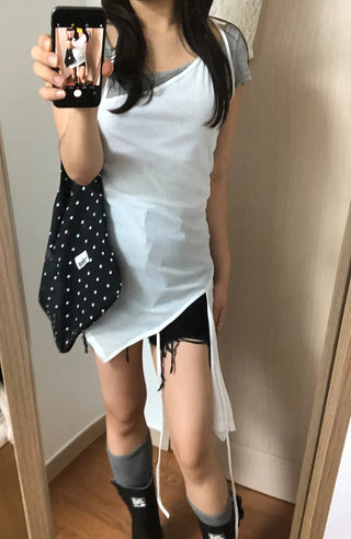 Mibo Cutout Layered Sleeveless Dress