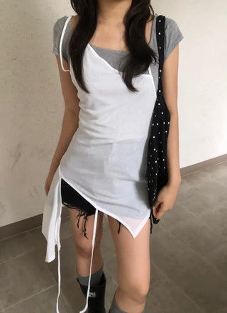 Mibo Cutout Layered Sleeveless Dress