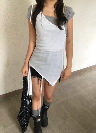 Mibo Cutout Layered Sleeveless Dress