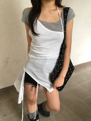 Mibo Cutout Layered Sleeveless Dress