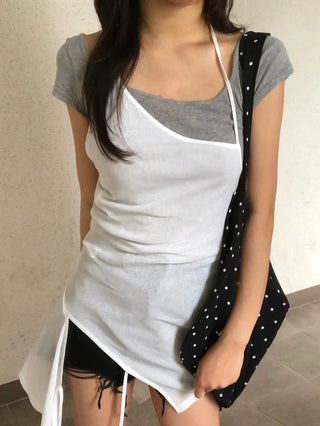 Mibo Cutout Layered Sleeveless Dress