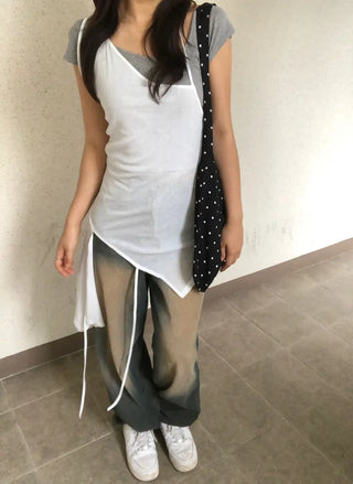 Mibo Cutout Layered Sleeveless Dress