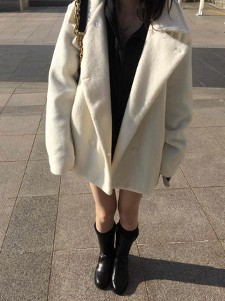 Shirred Round Neck Drop Shoulder Maxi Coat