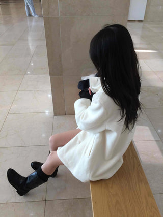 Shirred Round Neck Drop Shoulder Maxi Coat