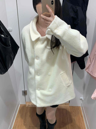 Shirred Round Neck Drop Shoulder Maxi Coat