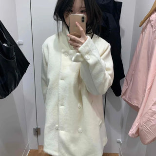 Shirred Round Neck Drop Shoulder Maxi Coat