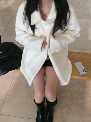 Shirred Round Neck Drop Shoulder Maxi Coat