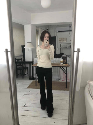 Simple Minimal Round Quilted Rib Knit