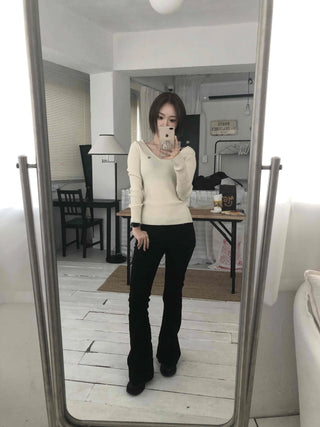 Simple Minimal Round Quilted Rib Knit