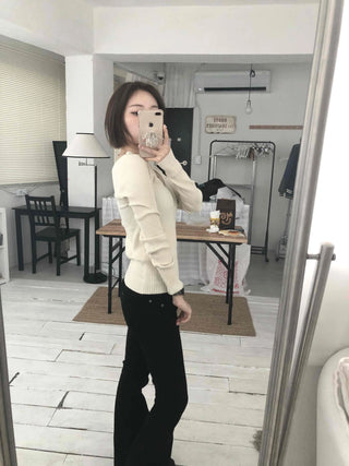 Simple Minimal Round Quilted Rib Knit
