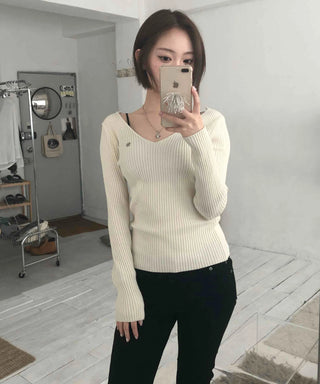 Simple Minimal Round Quilted Rib Knit