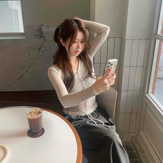 Delicate Fit Sheer Ribbed Slim Fit Crop Cardigan