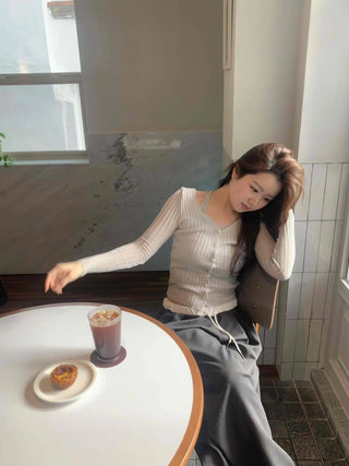 Delicate Fit Sheer Ribbed Slim Fit Crop Cardigan