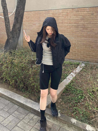 Daily Slim Compression Elastic Waist Biker Leggings