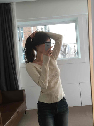 Milk & Honey Boat Neck Cozy Fit Ribbed Knit