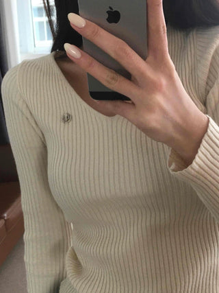 Milk & Honey Boat Neck Cozy Fit Ribbed Knit